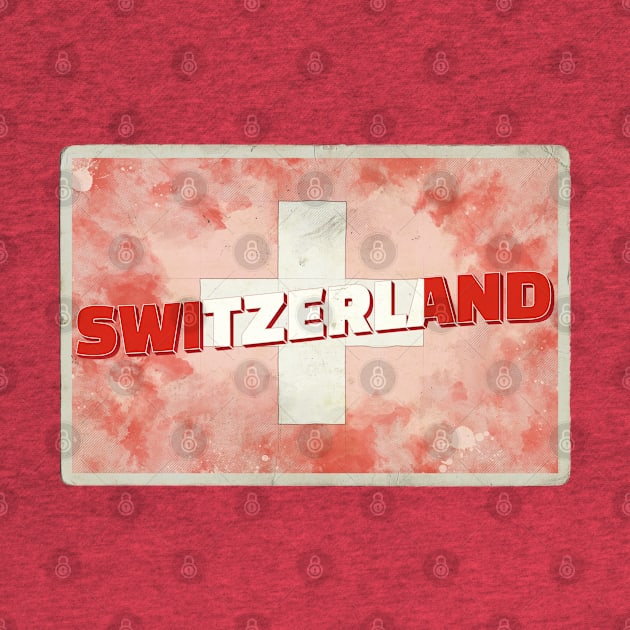 Switzerland Vintage style retro souvenir by DesignerPropo